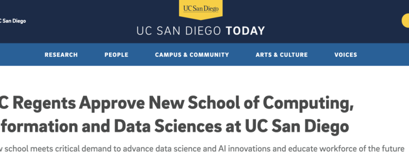 UCSD成立计算机、信息及数据科学学院！预计扩招8000名学生！